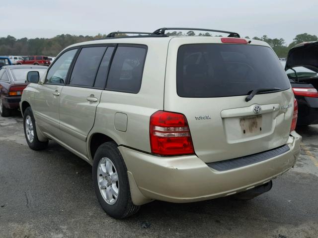 JTEGD21A330059470 - 2003 TOYOTA HIGHLANDER GOLD photo 3