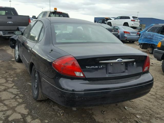 1FAFP52UX3A260297 - 2003 FORD TAURUS LX BLACK photo 3