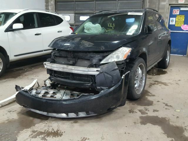 JN8AZ08W74W322676 - 2004 NISSAN MURANO SL BLACK photo 2