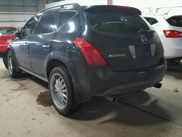 JN8AZ08W74W322676 - 2004 NISSAN MURANO SL BLACK photo 3