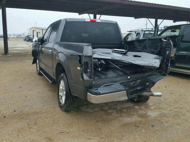 1FTEW1CF0HFA25323 - 2017 FORD F150 SUPER GRAY photo 3