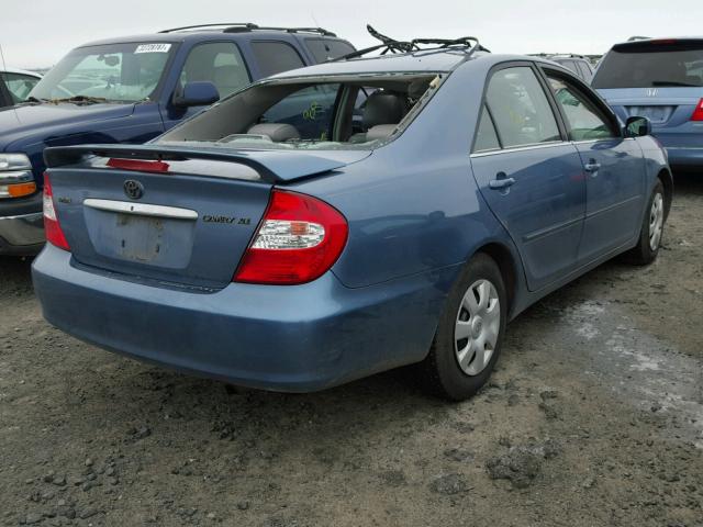 JTDBE30K730173922 - 2003 TOYOTA CAMRY LE BLUE photo 4