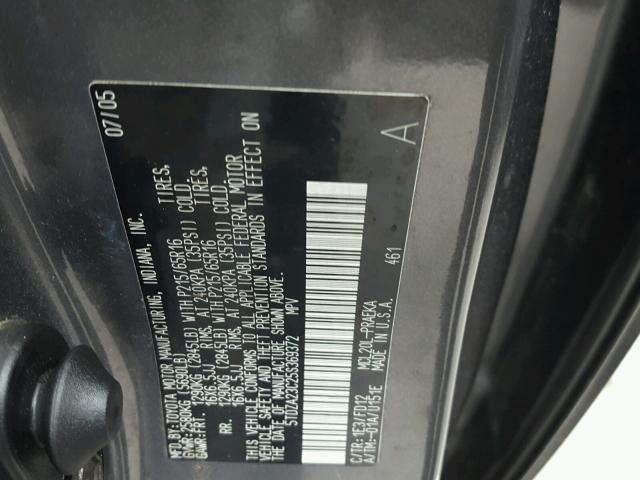 5TDZA23C25S369372 - 2005 TOYOTA SIENNA CE GRAY photo 10