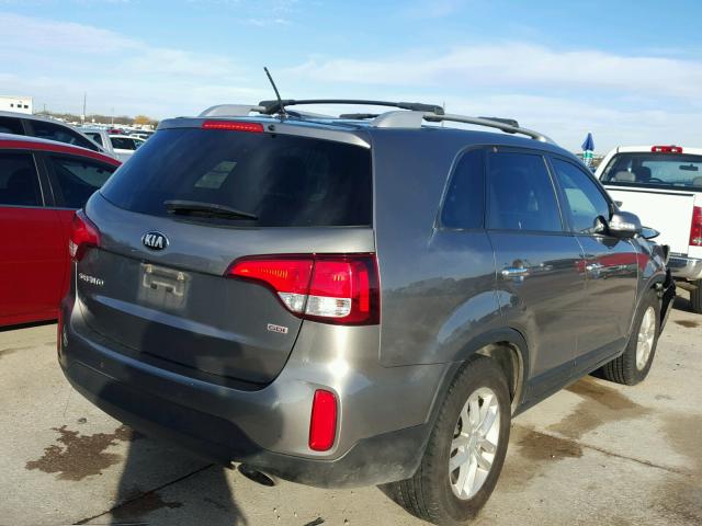 5XYKT3A66FG630516 - 2015 KIA SORENTO LX GRAY photo 4