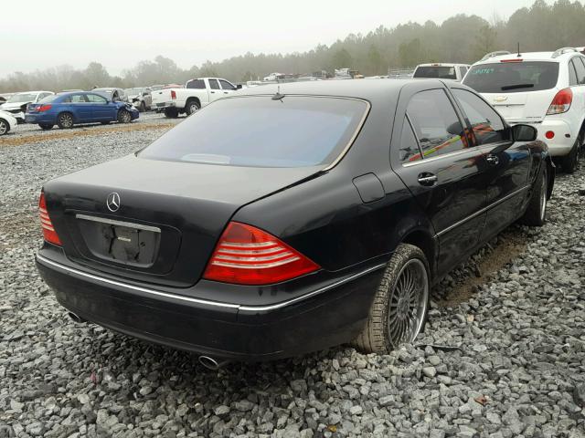 WDBNG70J42A266961 - 2002 MERCEDES-BENZ S 430 BLACK photo 4