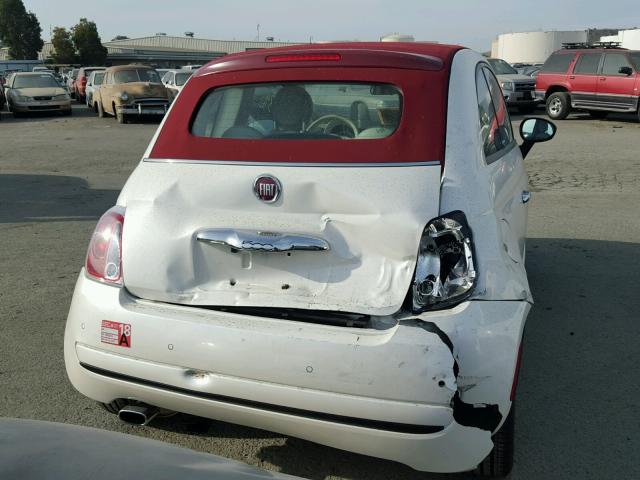 3C3CFFDR8DT648934 - 2013 FIAT 500 POP WHITE photo 9