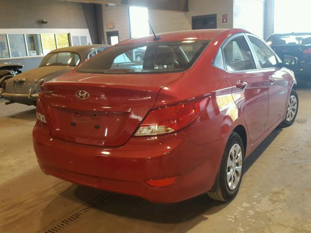 KMHCT4AE4HU320895 - 2017 HYUNDAI ACCENT SE RED photo 4