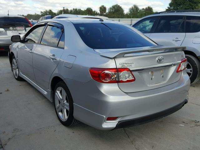 5YFBU4EE1DP144399 - 2013 TOYOTA COROLLA BA SILVER photo 3