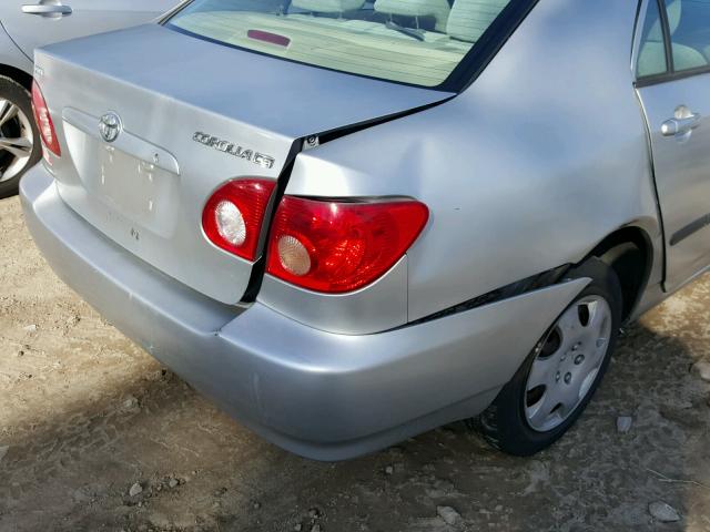 JTDBR32E060065786 - 2006 TOYOTA COROLLA CE SILVER photo 9