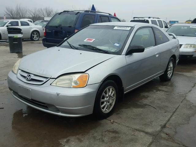 1HGEM21542L039791 - 2002 HONDA CIVIC LX SILVER photo 2