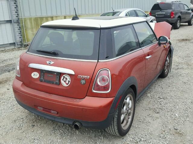 WMWSU3C50BTX97290 - 2011 MINI COOPER ORANGE photo 4