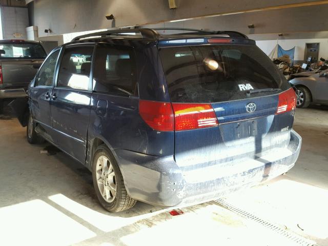 5TDZA22CX5S352062 - 2005 TOYOTA SIENNA XLE BLUE photo 3