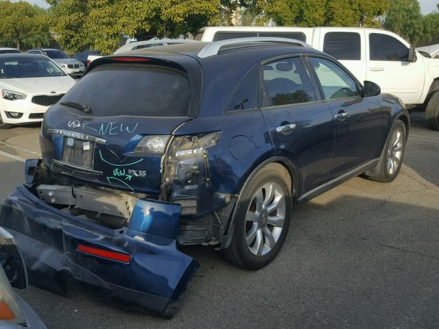 JNRAS08UX5X109506 - 2005 INFINITI FX35 BLUE photo 4