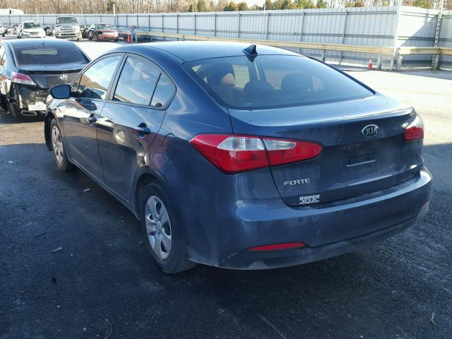 KNAFX4A65F5257812 - 2015 KIA FORTE LX BLUE photo 3