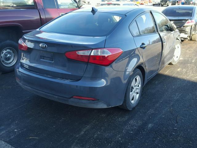 KNAFX4A65F5257812 - 2015 KIA FORTE LX BLUE photo 4