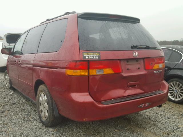 5FNRL18904B044272 - 2004 HONDA ODYSSEY EX BURGUNDY photo 3