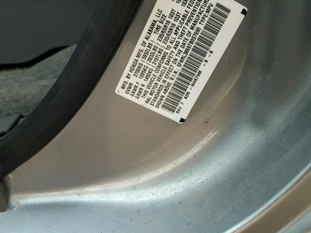 5FNRL38697B057690 - 2007 HONDA ODYSSEY EX SILVER photo 10