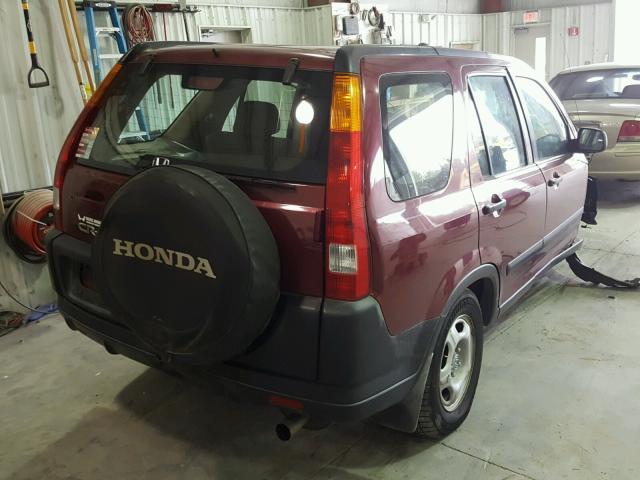 SHSRD68474U206714 - 2004 HONDA CR-V LX MAROON photo 4