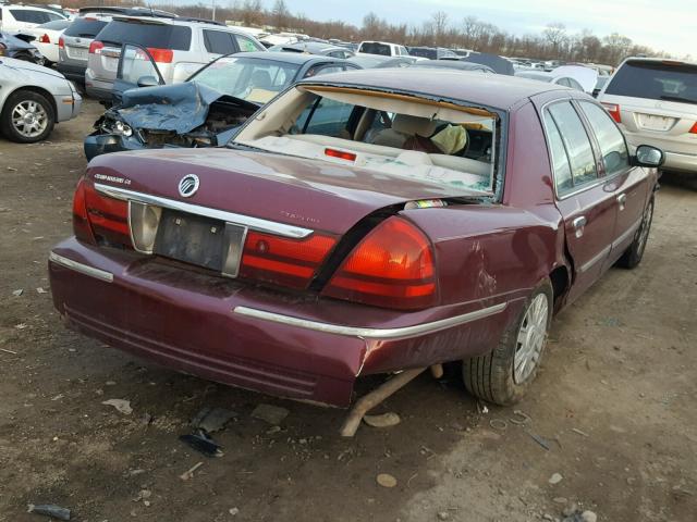 2MEFM74W54X669814 - 2004 MERCURY GRAND MARQ MAROON photo 4