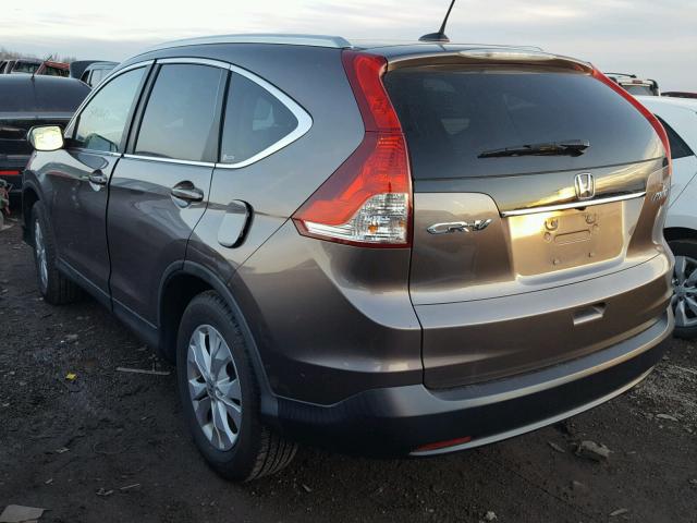 5J6RM4H70CL011923 - 2012 HONDA CR-V EXL GRAY photo 3