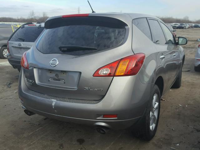 JN8AZ18W19W107579 - 2009 NISSAN MURANO S GRAY photo 4