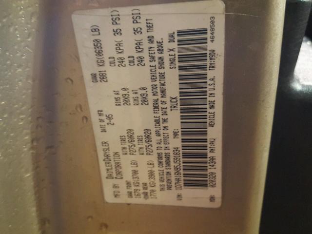 1D7HA16N95J591834 - 2005 DODGE RAM 1500 S CREAM photo 10