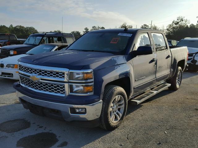 3GCUKREC9FG497959 - 2015 CHEVROLET SILVERADO BLUE photo 2