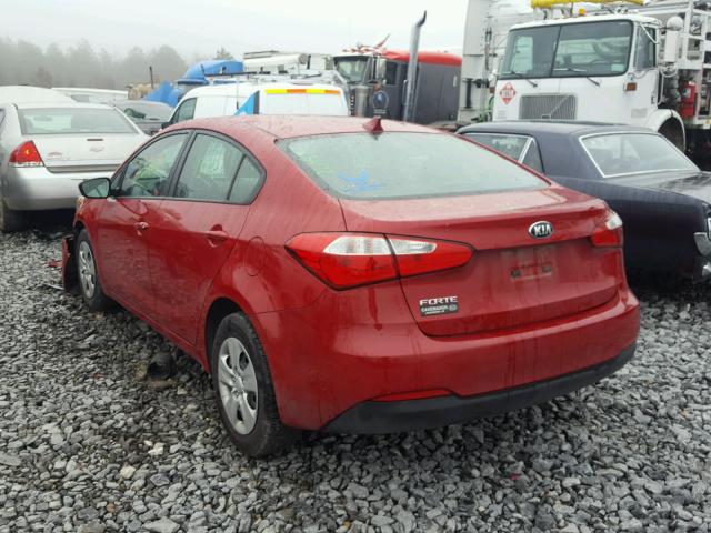 KNAFK4A68G5478000 - 2016 KIA FORTE LX RED photo 3