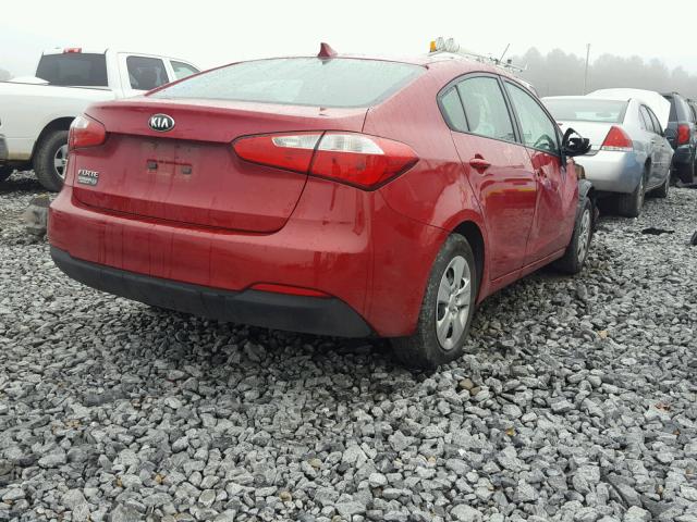 KNAFK4A68G5478000 - 2016 KIA FORTE LX RED photo 4