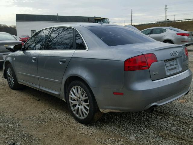 WAUDF78E08A168636 - 2008 AUDI A4 2.0T QU GRAY photo 3