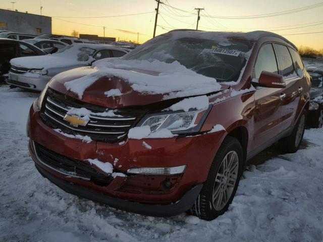 1GNKRGKD5EJ271040 - 2014 CHEVROLET TRAVERSE L RED photo 2