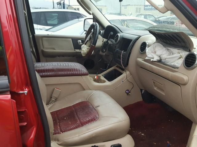 1FMFU17L84LA76988 - 2004 FORD EXPEDITION RED photo 5