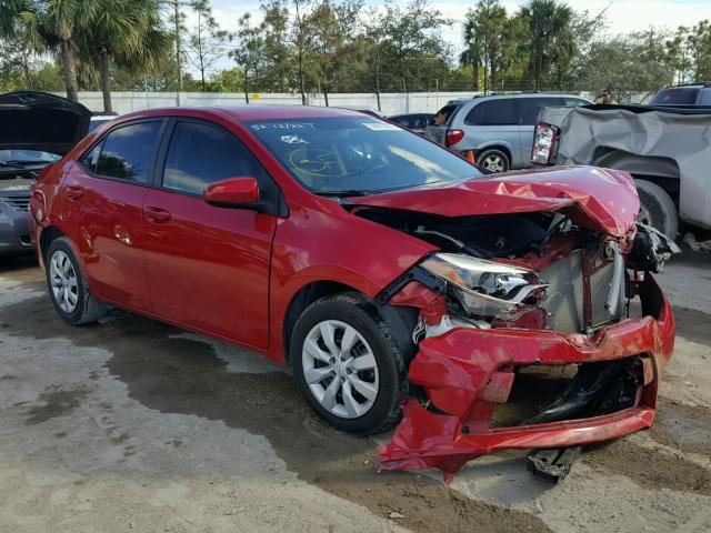 2T1BURHE2EC160928 - 2014 TOYOTA COROLLA L RED photo 1