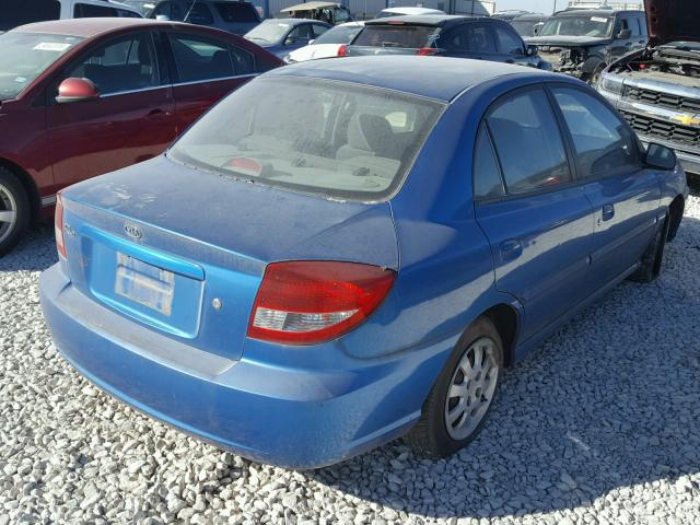 KNADC125336238303 - 2003 KIA RIO BLUE photo 4