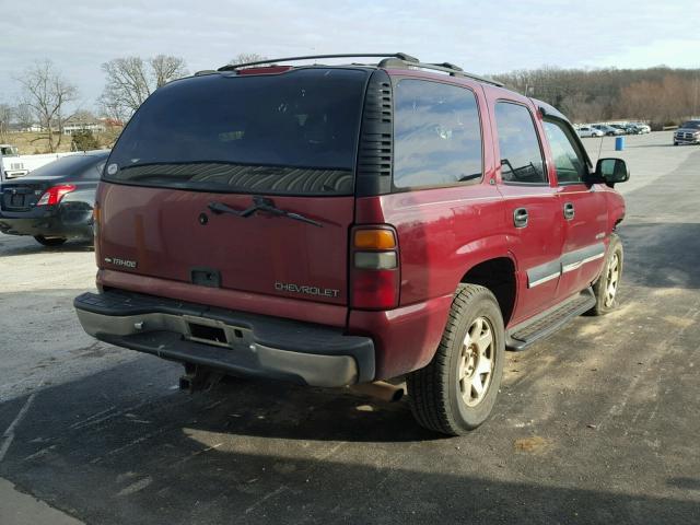 1GNEK13Z82J112131 - 2002 CHEVROLET TAHOE K150 RED photo 4