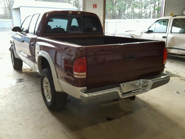 1B7GG2AN01S189304 - 2001 DODGE DAKOTA QUA RED photo 3