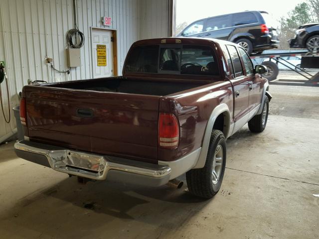 1B7GG2AN01S189304 - 2001 DODGE DAKOTA QUA RED photo 4