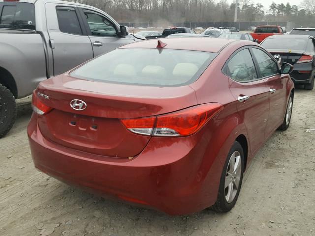 5NPDH4AE3DH248277 - 2013 HYUNDAI ELANTRA GL RED photo 4