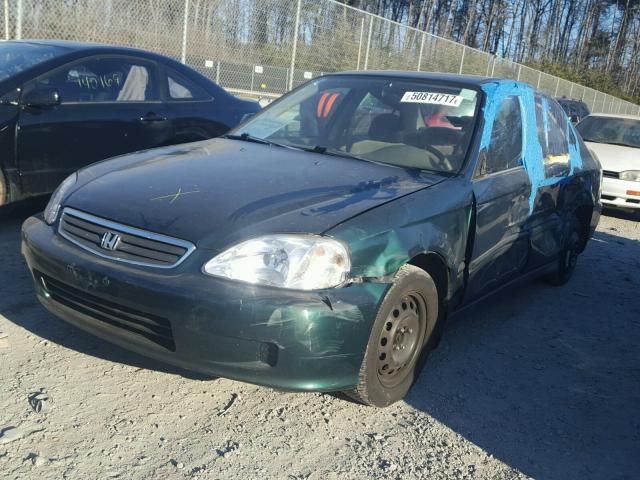 1HGEJ6670YL014342 - 2000 HONDA CIVIC LX GREEN photo 2