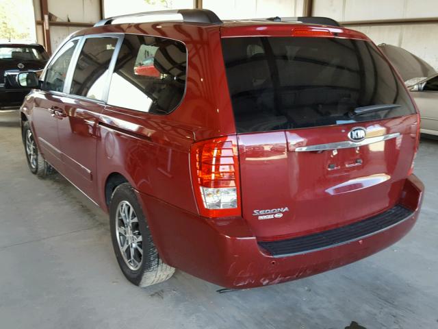 KNDMG4C78E6568403 - 2014 KIA SEDONA LX RED photo 3