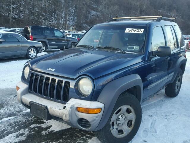 1J4GL48K63W554626 - 2003 JEEP LIBERTY SP BLUE photo 2