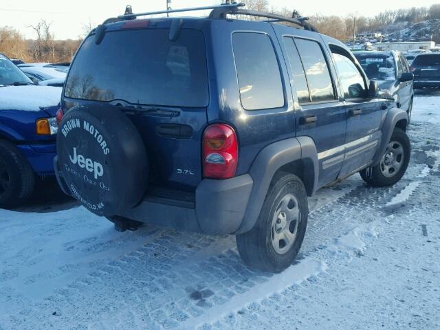 1J4GL48K63W554626 - 2003 JEEP LIBERTY SP BLUE photo 4