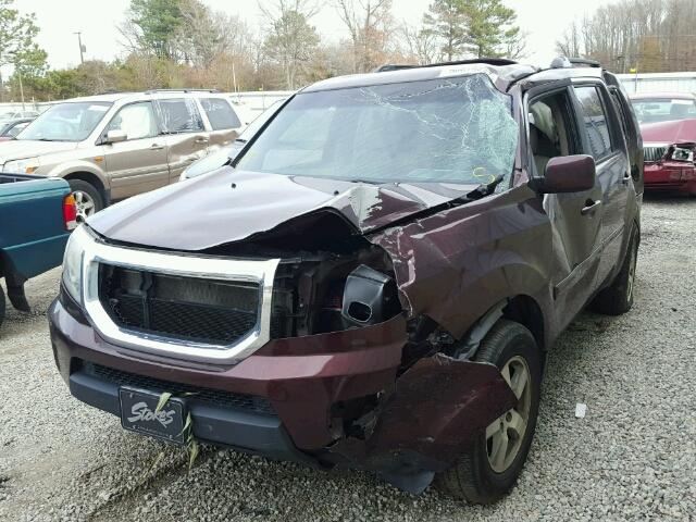 5FNYF3H57BB019961 - 2011 HONDA PILOT EXL MAROON photo 2