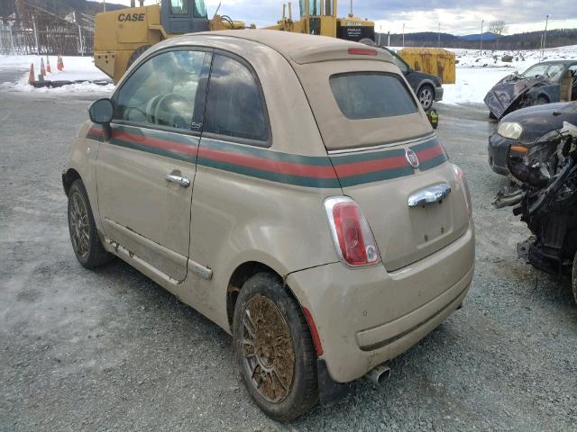 3C3CFFDR8CT130482 - 2012 FIAT 500 POP BEIGE photo 3