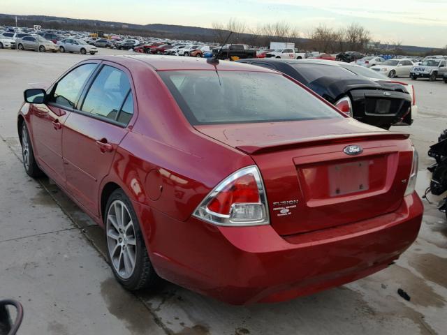 3FAHP07Z09R208790 - 2009 FORD FUSION SE MAROON photo 3