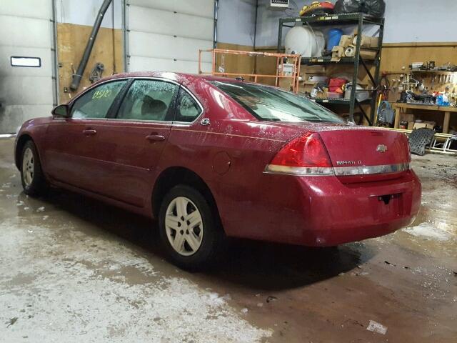 2G1WT58K769418132 - 2006 CHEVROLET IMPALA LT RED photo 3