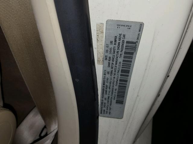 3VWRW31C77M521236 - 2007 VOLKSWAGEN NEW BEETLE 奶油色 照片 10