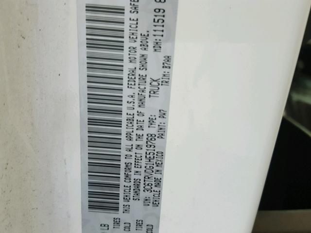 3C6TRVDG1HE519768 - 2017 RAM PROMASTER 白色 照片 10