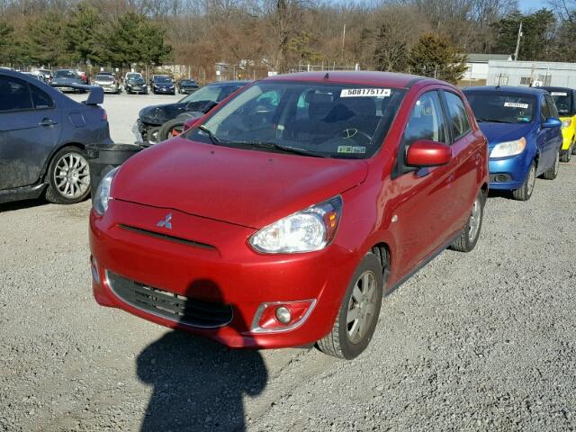 ML32A4HJ5EH025367 - 2014 MITSUBISHI MIRAGE ES RED photo 2