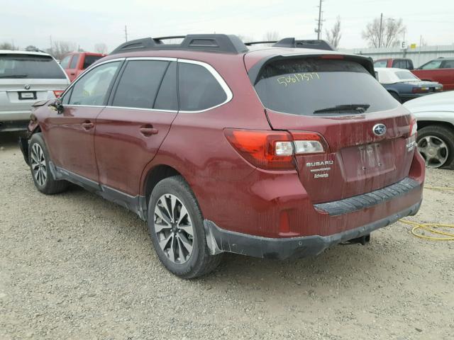 4S4BSANC4H3238791 - 2017 SUBARU OUTBACK 2. MAROON photo 3